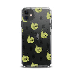 Lex Altern TPU Silicone iPhone Case Green Snail Pattern