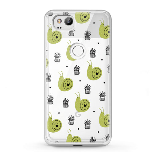 Lex Altern Google Pixel Case Green Snail Pattern