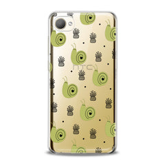 Lex Altern TPU Silicone HTC Case Green Snail Pattern