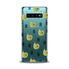 Lex Altern TPU Silicone Samsung Galaxy Case Green Snail Pattern