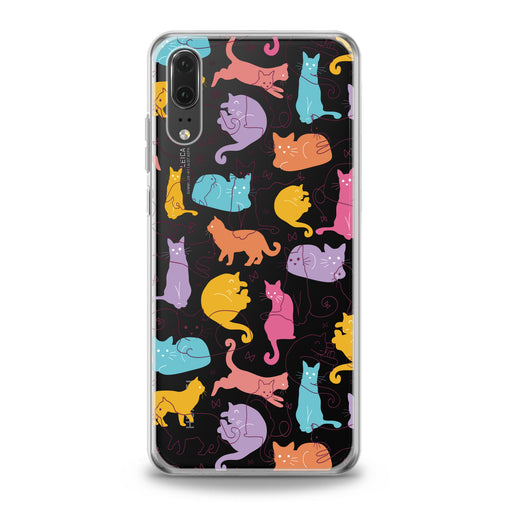 Lex Altern Bright Drawing Cats Huawei Honor Case