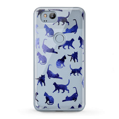 Lex Altern TPU Silicone Google Pixel Case Blue Watercolor Cats