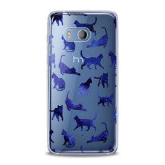Lex Altern TPU Silicone HTC Case Blue Watercolor Cats