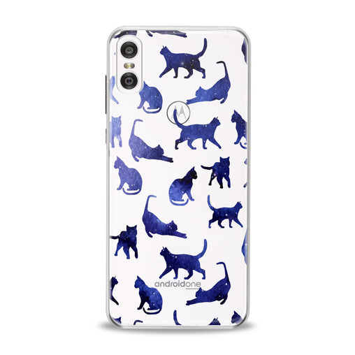 Lex Altern Blue Watercolor Cats Motorola Case