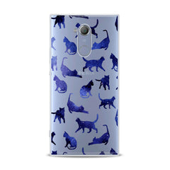 Lex Altern TPU Silicone Sony Xperia Case Blue Watercolor Cats