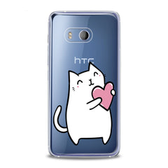 Lex Altern TPU Silicone HTC Case White Lovely Feline