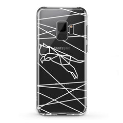 Lex Altern TPU Silicone Samsung Galaxy Case White Geometric Cat
