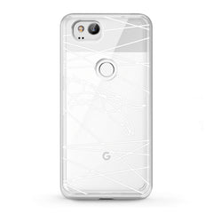 Lex Altern TPU Silicone Google Pixel Case White Geometric Cat