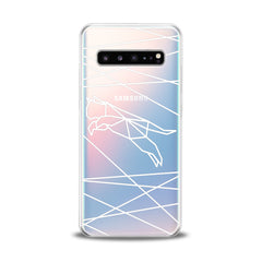Lex Altern TPU Silicone Samsung Galaxy Case White Geometric Cat