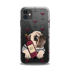 Lex Altern TPU Silicone iPhone Case Wine Pug