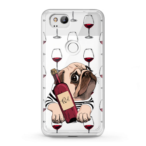 Lex Altern Google Pixel Case Wine Pug