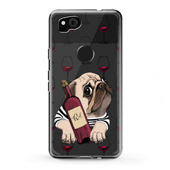 Lex Altern TPU Silicone Google Pixel Case Wine Pug
