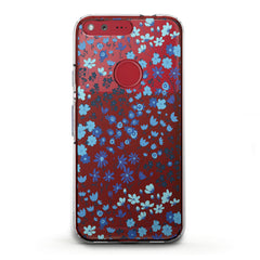 Lex Altern TPU Silicone Phone Case Cute Blue Flowers