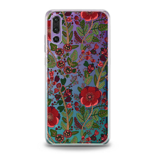 Lex Altern Drawing Red Blooming Huawei Honor Case