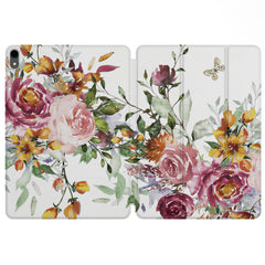 Lex Altern Magnetic iPad Case Roses Watercolor for your Apple tablet.
