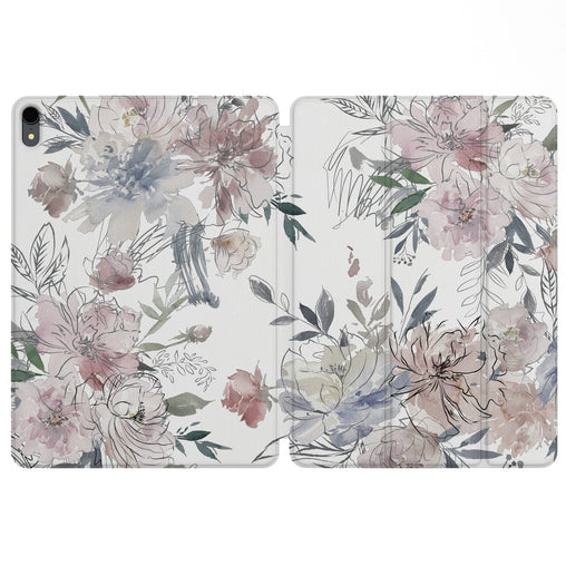 Lex Altern Magnetic iPad Case Painted Flowers for your Apple tablet.