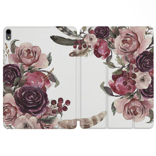Lex Altern Magnetic iPad Case Purple Roses for your Apple tablet.