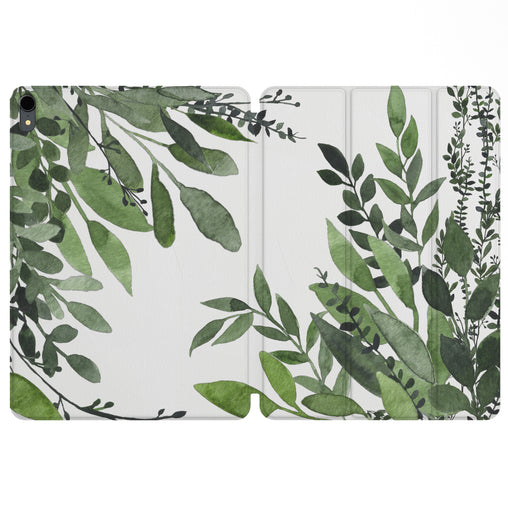 Lex Altern Magnetic iPad Case Green Leaves for your Apple tablet.