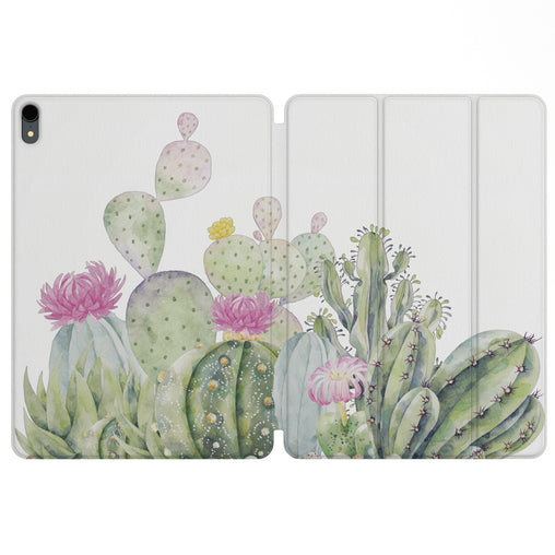 Lex Altern Magnetic iPad Case Cactus Watercolor for your Apple tablet.