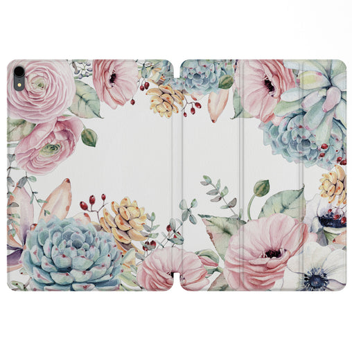 Lex Altern Magnetic iPad Case Floral Succulents for your Apple tablet.