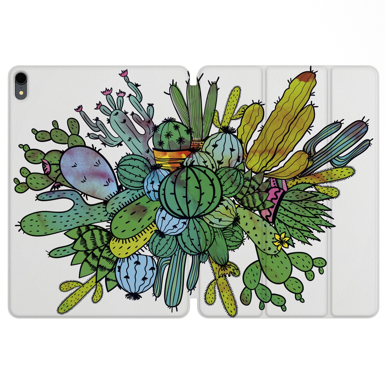 Lex Altern Magnetic iPad Case Abstract Cactus for your Apple tablet.
