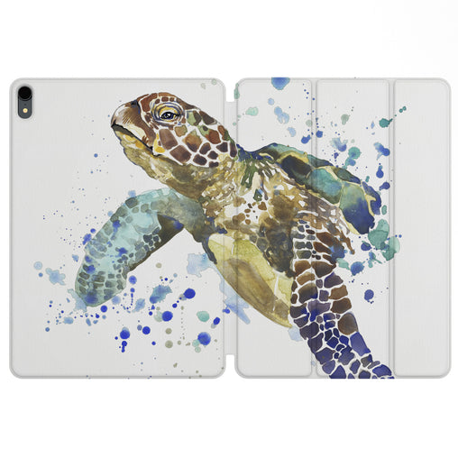 Lex Altern Magnetic iPad Case Turtle Watercolor for your Apple tablet.