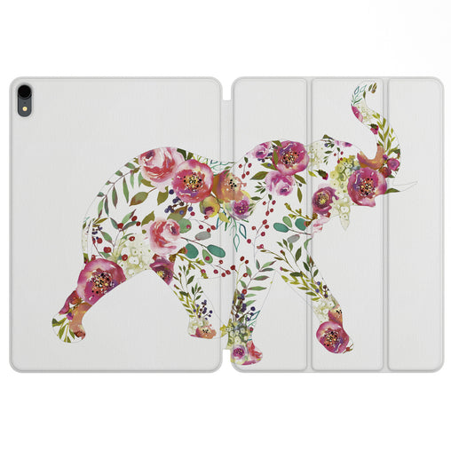 Lex Altern Magnetic iPad Case Floral Elephant for your Apple tablet.