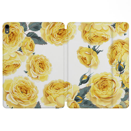 Lex Altern Magnetic iPad Case Yellow Roses for your Apple tablet.