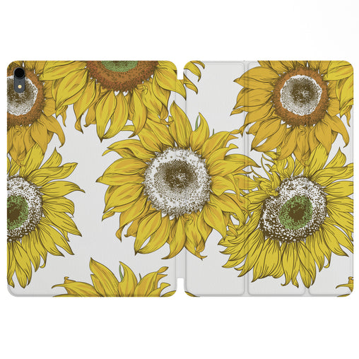 Lex Altern Magnetic iPad Case Bright Sunflowers for your Apple tablet.