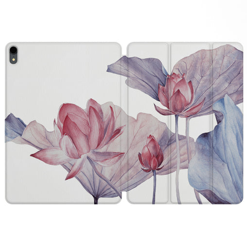 Lex Altern Magnetic iPad Case Tender Pink Lotuses for your Apple tablet.