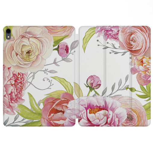 Lex Altern Magnetic iPad Case Beautiful Peonies for your Apple tablet.