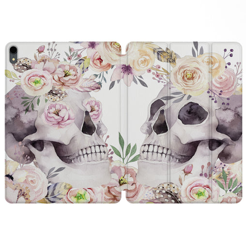Lex Altern Magnetic iPad Case Floral Skulls for your Apple tablet.