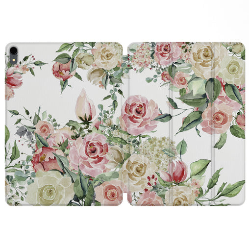 Lex Altern Magnetic iPad Case Pastel Roses for your Apple tablet.