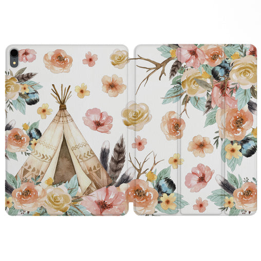 Lex Altern Magnetic iPad Case Boho Flowers for your Apple tablet.