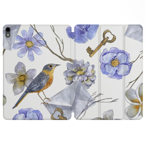 Lex Altern Magnetic iPad Case Floral Bird for your Apple tablet.