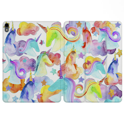 Lex Altern Magnetic iPad Case Colorful Unicorns for your Apple tablet.