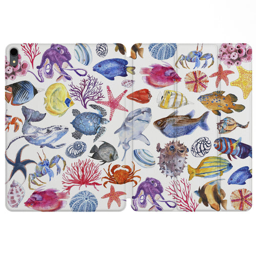 Lex Altern Magnetic iPad Case Fish Pattern for your Apple tablet.