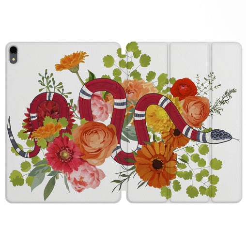 Lex Altern Magnetic iPad Case Floral Snake for your Apple tablet.