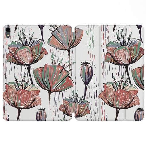 Lex Altern Magnetic iPad Case Poppies Theme for your Apple tablet.