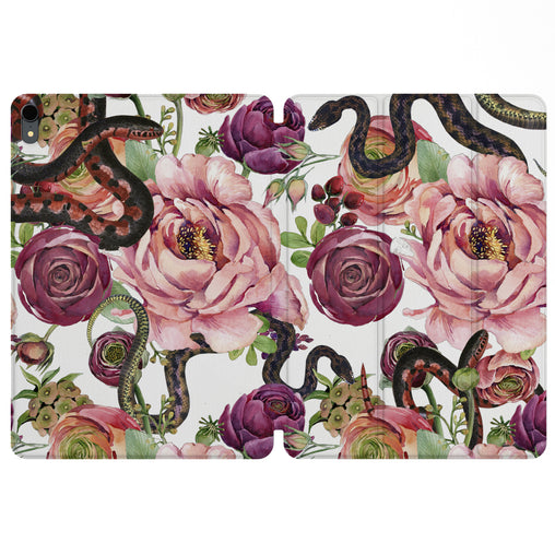 Lex Altern Magnetic iPad Case Beautiful Floral Snakes for your Apple tablet.