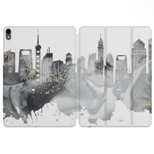 Lex Altern Magnetic iPad Case Grey Skyscrapers for your Apple tablet.