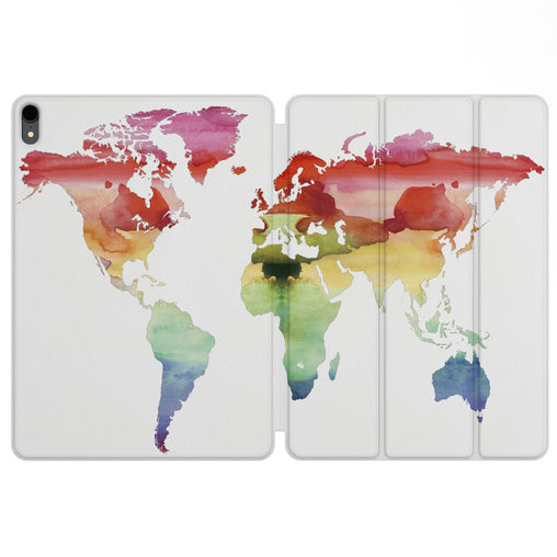 Lex Altern Magnetic iPad Case Colorful Map for your Apple tablet.