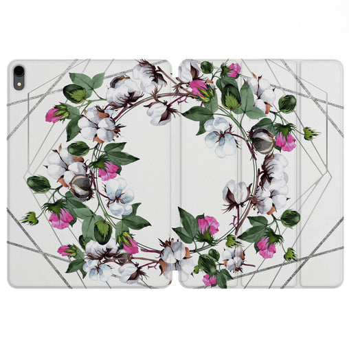Lex Altern Magnetic iPad Case Cotton Flowers for your Apple tablet.