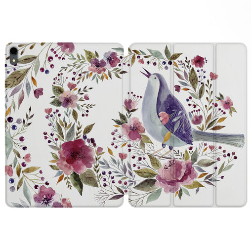 Lex Altern Magnetic iPad Case Wildflower Bird for your Apple tablet.