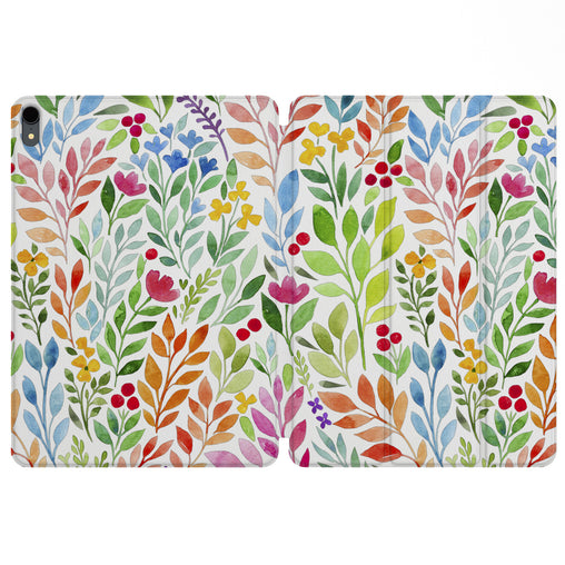 Lex Altern Magnetic iPad Case Colorful Plants for your Apple tablet.