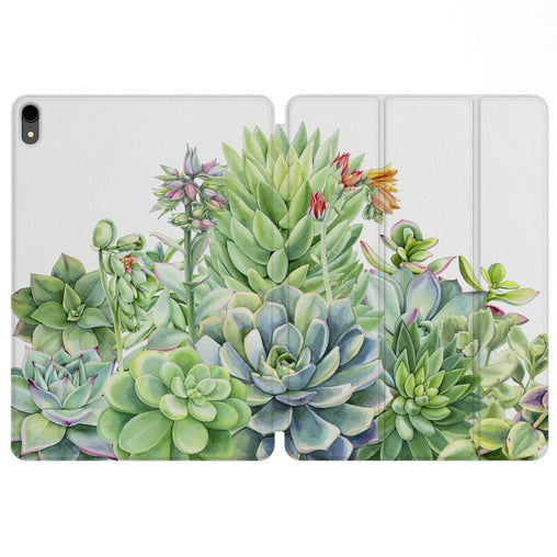 Lex Altern Magnetic iPad Case Greeen Succulents for your Apple tablet.