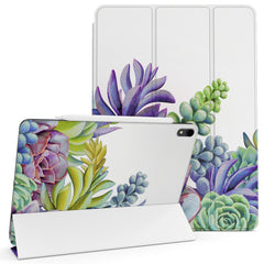 Lex Altern Magnetic iPad Case Purple Succulents