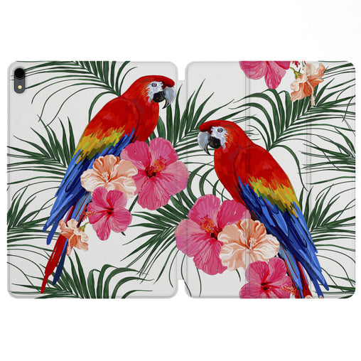 Lex Altern Magnetic iPad Case Floral Parrots for your Apple tablet.