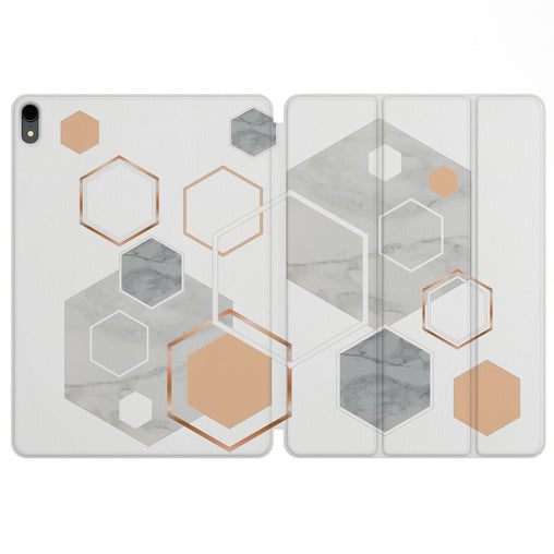 Lex Altern Magnetic iPad Case Marble Hexagon for your Apple tablet.