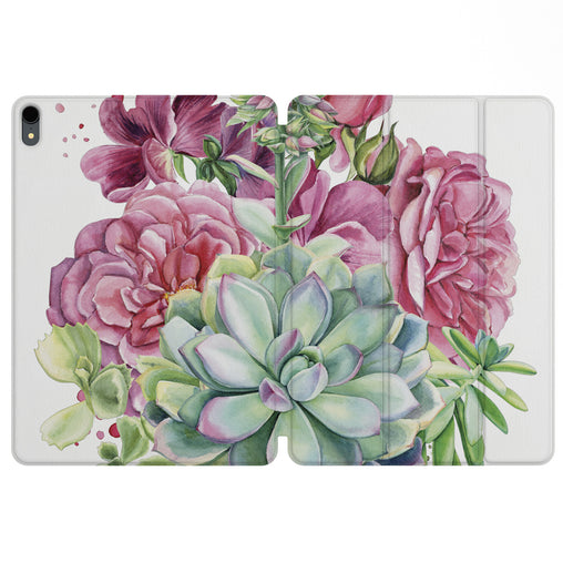 Lex Altern Magnetic iPad Case Succulent Bouquet for your Apple tablet.